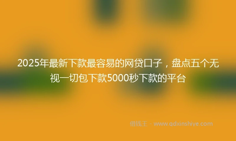 2025年最新下款最容易的网贷口子，盘点五个无视一切包下款5000秒下款的平台