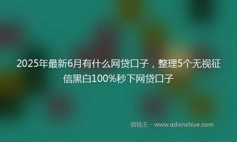 2025年最新6月有什么网贷口子，整理5个无视征信黑白100%秒下网贷口子
