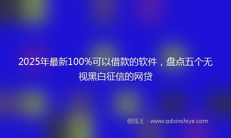 2025年最新100%可以借款的软件，盘点五个无视黑白征信的网贷