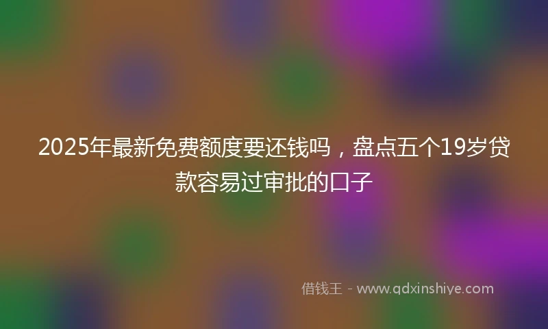 2025年最新免费额度要还钱吗，盘点五个19岁贷款容易过审批的口子