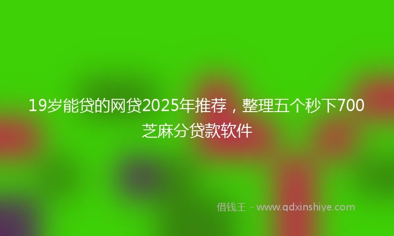 19岁能贷的网贷2025年推荐，整理五个秒下700芝麻分贷款软件