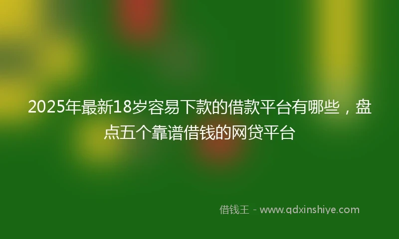 2025年最新18岁容易下款的借款平台有哪些，盘点五个靠谱借钱的网贷平台