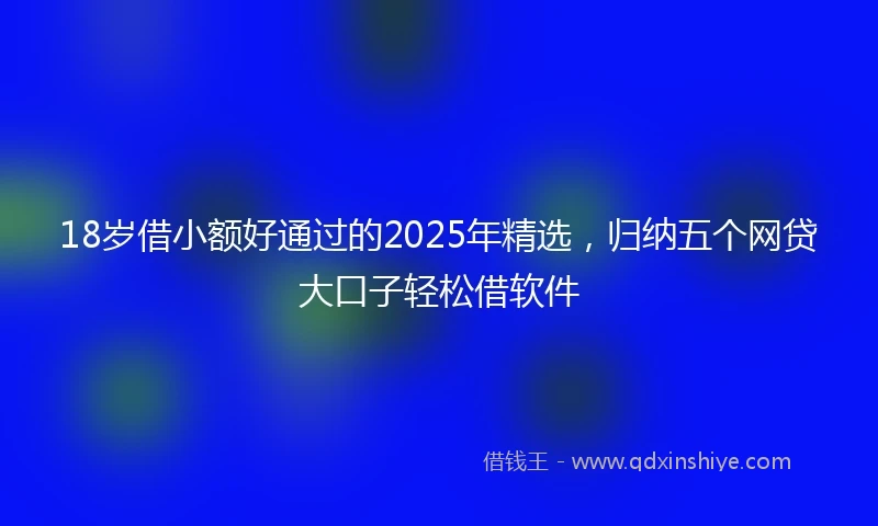 18岁借小额好通过的2025年精选，归纳五个网贷大口子轻松借软件