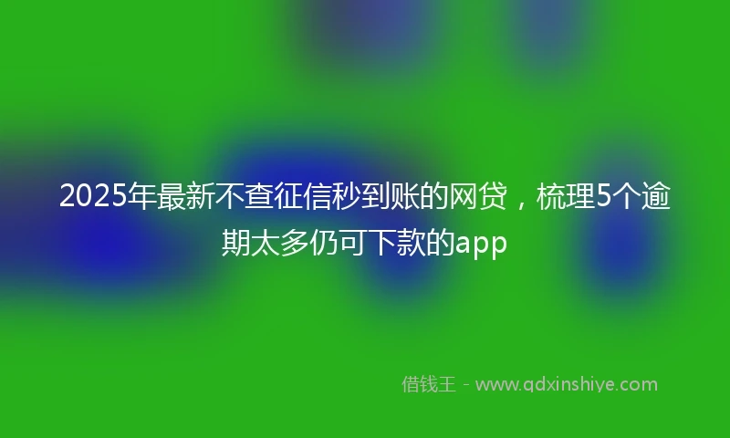 2025年最新不查征信秒到账的网贷，梳理5个逾期太多仍可下款的app