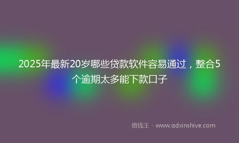 2025年最新20岁哪些贷款软件容易通过，整合5个逾期太多能下款口子