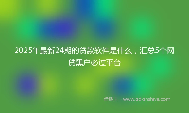 2025年最新24期的贷款软件是什么，汇总5个网贷黑户必过平台
