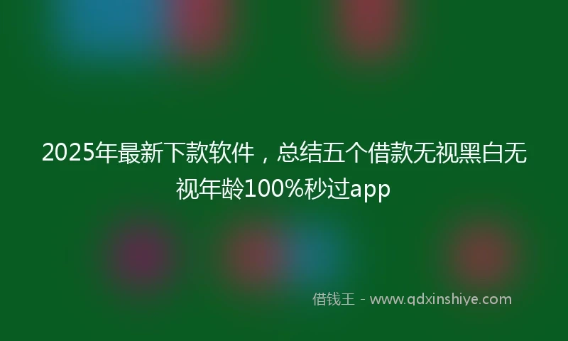 2025年最新下款软件，总结五个借款无视黑白无视年龄100%秒过app