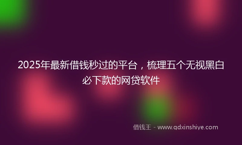 2025年最新借钱秒过的平台，梳理五个无视黑白必下款的网贷软件