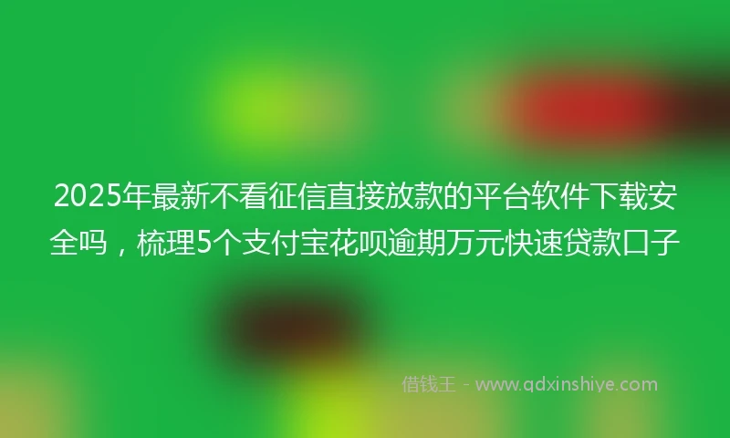 2025年最新不看征信直接放款的平台软件下载安全吗，梳理5个支付宝花呗逾期万元快速贷款口子