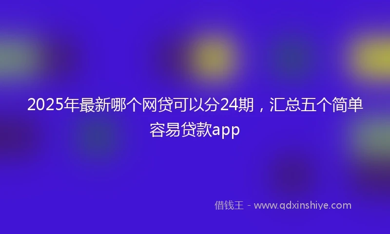 2025年最新哪个网贷可以分24期，汇总五个简单容易贷款app