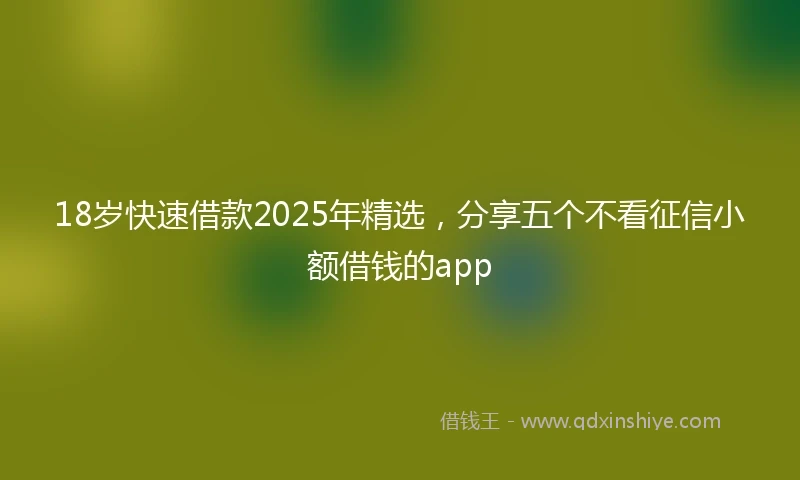 18岁快速借款2025年精选，分享五个不看征信小额借钱的app