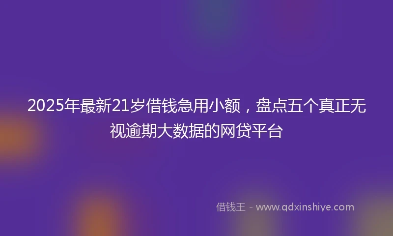 2025年最新21岁借钱急用小额，盘点五个真正无视逾期大数据的网贷平台