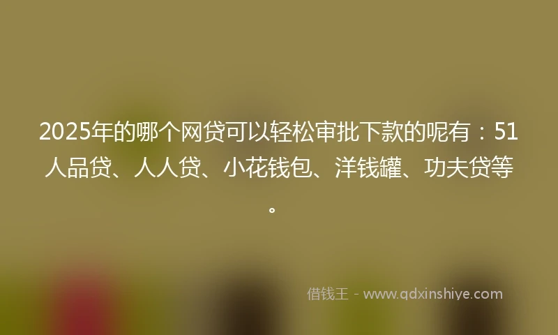 2025年的哪个网贷可以轻松审批下款的呢有：51人品贷、人人贷、小花钱包、洋钱罐、功夫贷等。