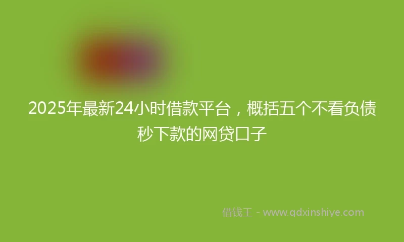 2025年最新24小时借款平台，概括五个不看负债秒下款的网贷口子