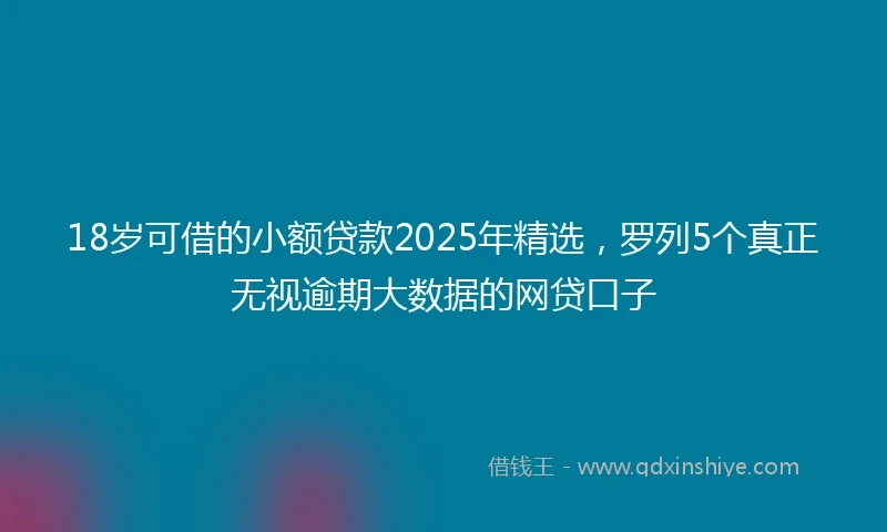 18岁可借的小额贷款2025年精选，罗列5个真正无视逾期大数据的网贷口子
