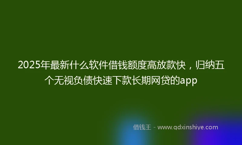 2025年最新什么软件借钱额度高放款快，归纳五个无视负债快速下款长期网贷的app