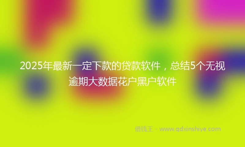 2025年最新一定下款的贷款软件，总结5个无视逾期大数据花户黑户软件