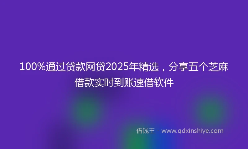 100%通过贷款网贷2025年精选，分享五个芝麻借款实时到账速借软件