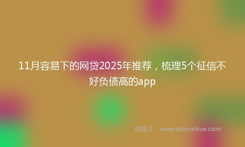 11月容易下的网贷2025年推荐，梳理5个征信不好负债高的app