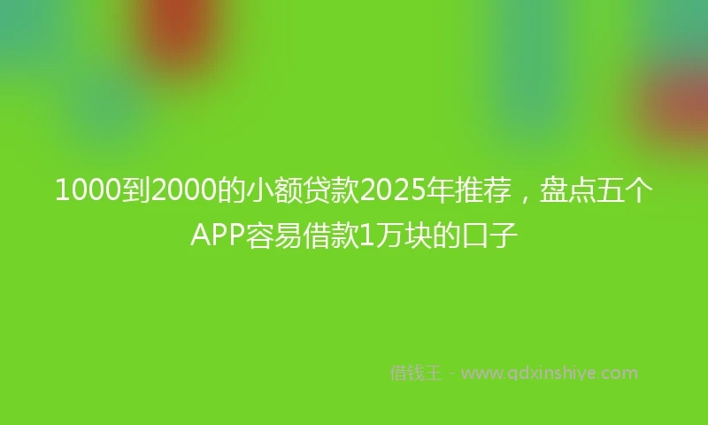 1000到2000的小额贷款2025年推荐，盘点五个APP容易借款1万块的口子