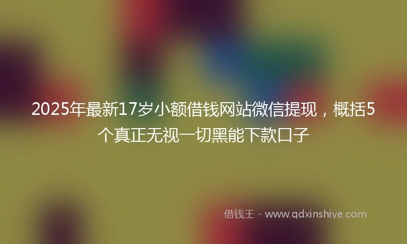 2025年最新17岁小额借钱网站微信提现，概括5个真正无视一切黑能下款口子