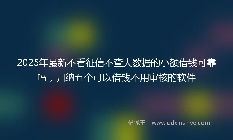 2025年最新不看征信不查大数据的小额借钱可靠吗，归纳五个可以借钱不用审核的软件