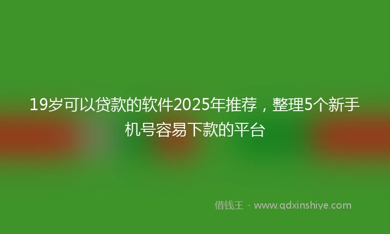 19岁可以贷款的软件2025年推荐，整理5个新手机号容易下款的平台