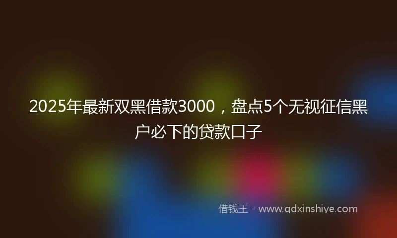 2025年最新双黑借款3000，盘点5个无视征信黑户必下的贷款口子