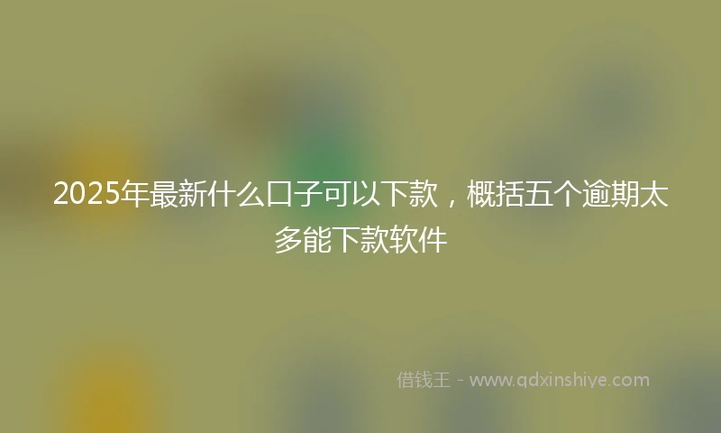 2025年最新什么口子可以下款，概括五个逾期太多能下款软件