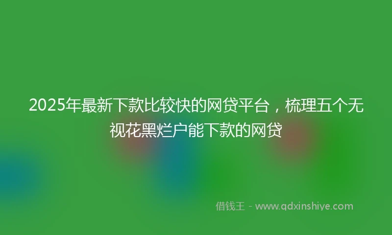 2025年最新下款比较快的网贷平台，梳理五个无视花黑烂户能下款的网贷