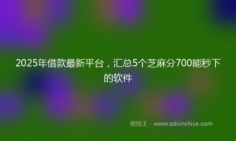 2025年借款最新平台，汇总5个芝麻分700能秒下的软件