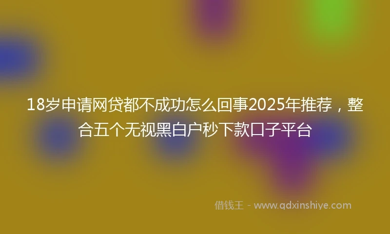 18岁申请网贷都不成功怎么回事2025年推荐，整合五个无视黑白户秒下款口子平台