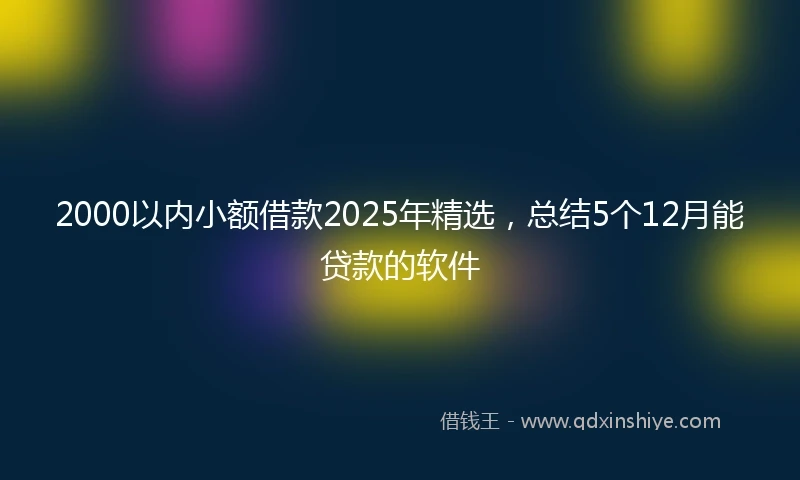 2000以内小额借款2025年精选，总结5个12月能贷款的软件