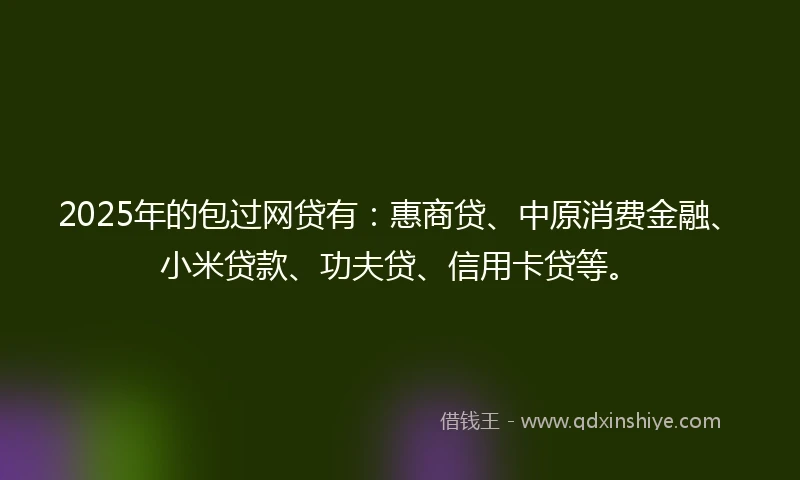 2025年的包过网贷有：惠商贷、中原消费金融、小米贷款、功夫贷、信用卡贷等。