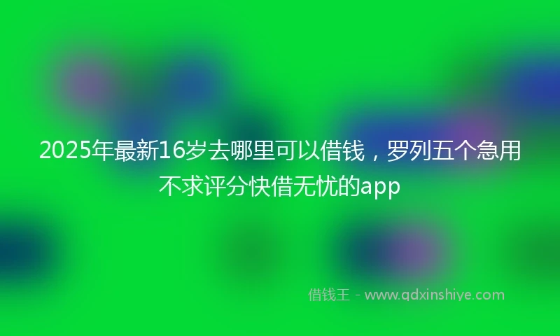 2025年最新16岁去哪里可以借钱，罗列五个急用不求评分快借无忧的app