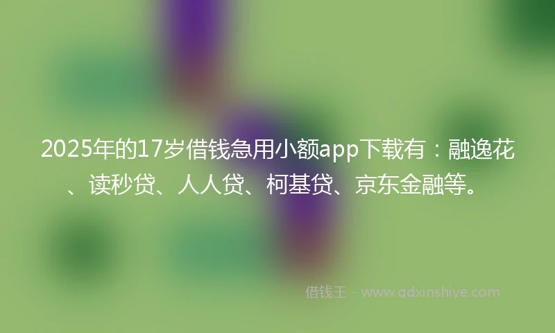 2025年的17岁借钱急用小额app下载有：融逸花、读秒贷、人人贷、柯基贷、京东金融等。