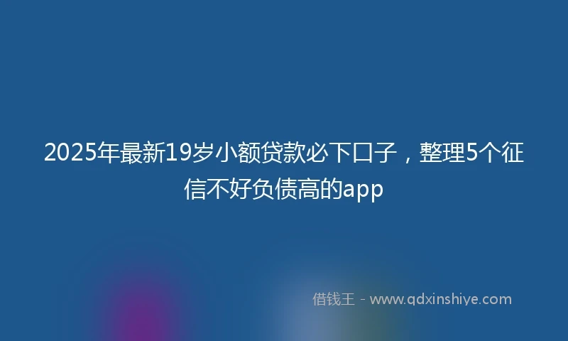 2025年最新19岁小额贷款必下口子，整理5个征信不好负债高的app