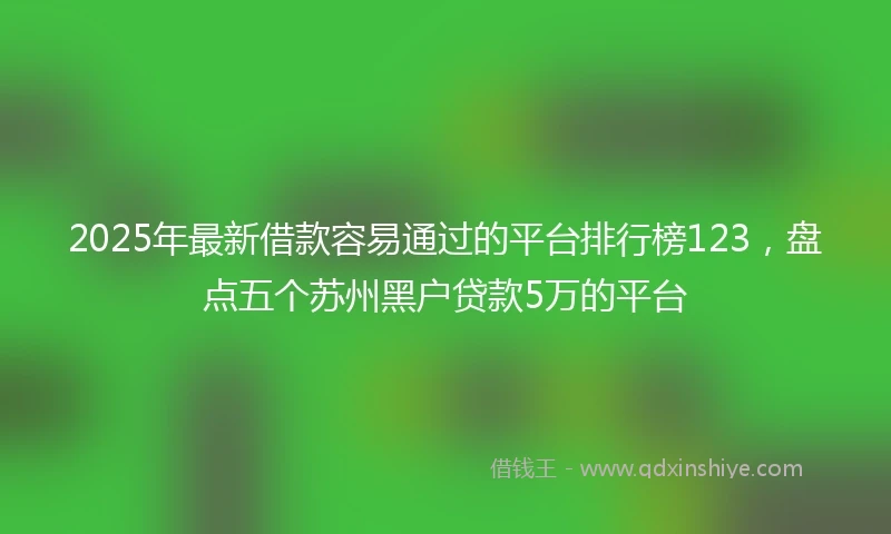 2025年最新借款容易通过的平台排行榜123，盘点五个苏州黑户贷款5万的平台
