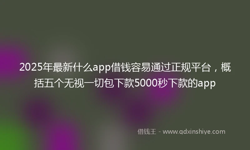 2025年最新什么app借钱容易通过正规平台，概括五个无视一切包下款5000秒下款的app
