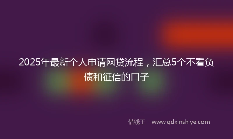 2025年最新个人申请网贷流程，汇总5个不看负债和征信的口子