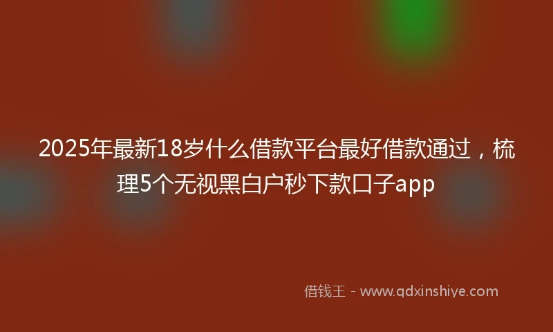 2025年最新18岁什么借款平台最好借款通过，梳理5个无视黑白户秒下款口子app