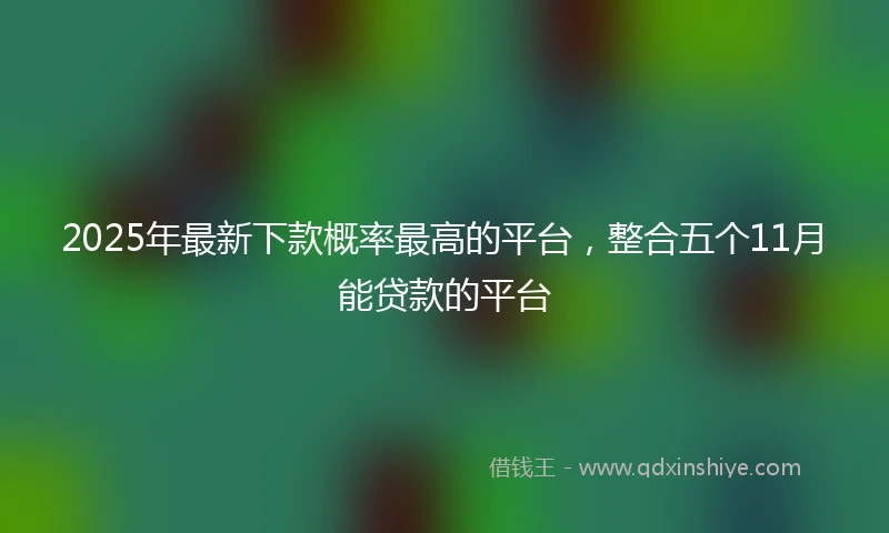 2025年最新下款概率最高的平台，整合五个11月能贷款的平台
