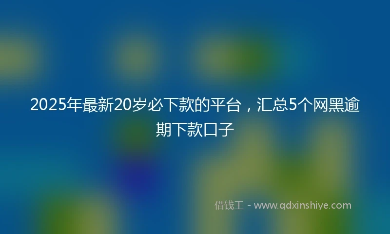 2025年最新20岁必下款的平台，汇总5个网黑逾期下款口子