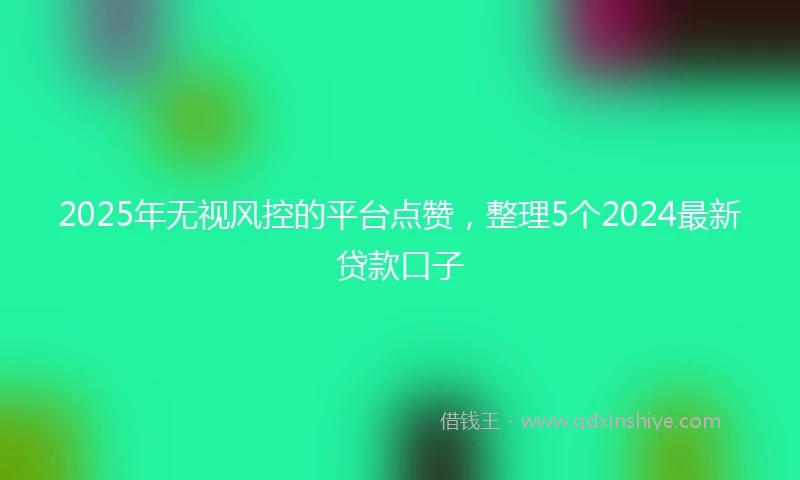 2025年无视风控的平台点赞，整理5个2024最新贷款口子