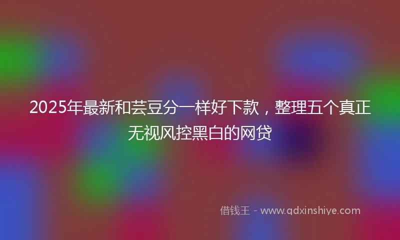 2025年最新和芸豆分一样好下款，整理五个真正无视风控黑白的网贷