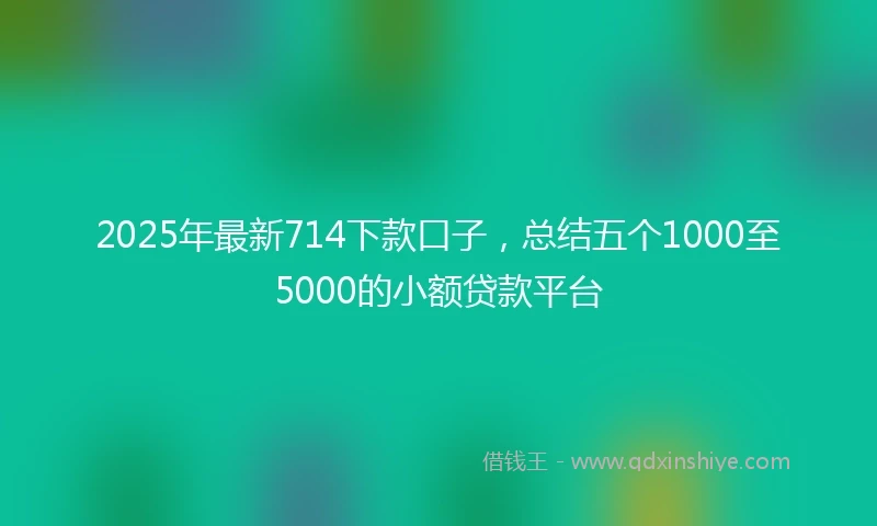 2025年最新714下款口子，总结五个1000至5000的小额贷款平台