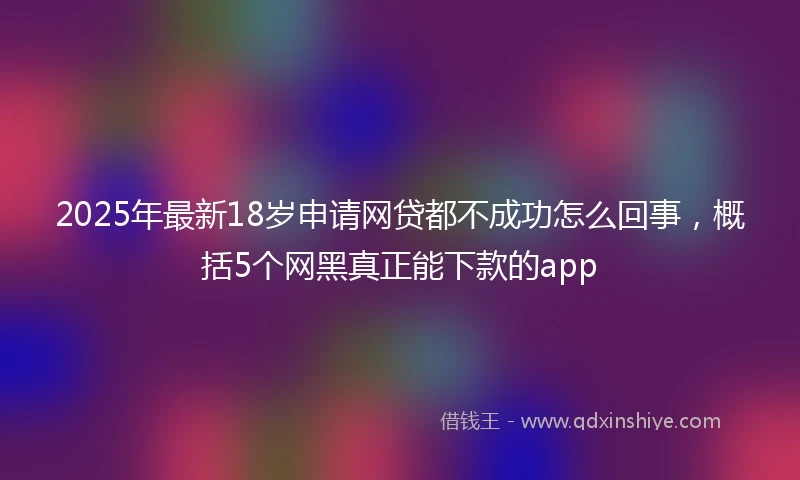 2025年最新18岁申请网贷都不成功怎么回事，概括5个网黑真正能下款的app