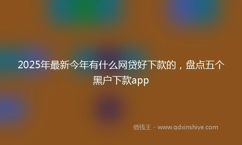 2025年最新今年有什么网贷好下款的，盘点五个黑户下款app
