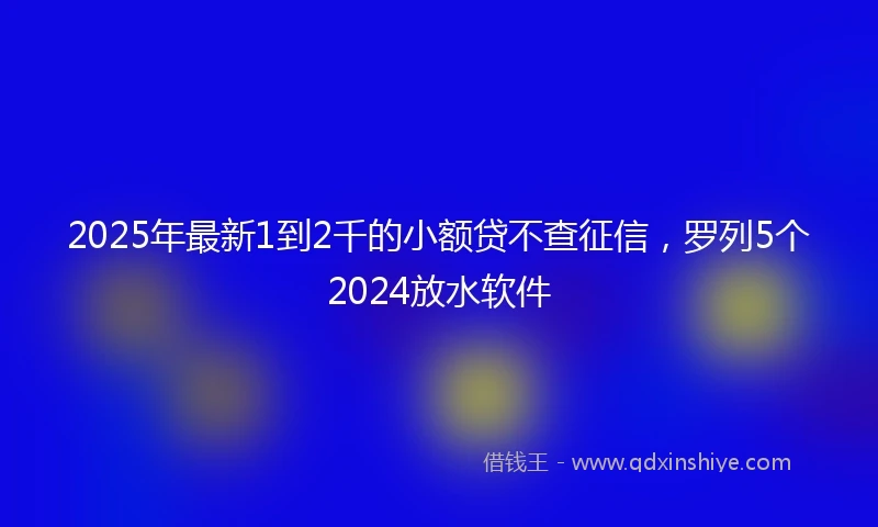 2025年最新1到2千的小额贷不查征信，罗列5个2024放水软件