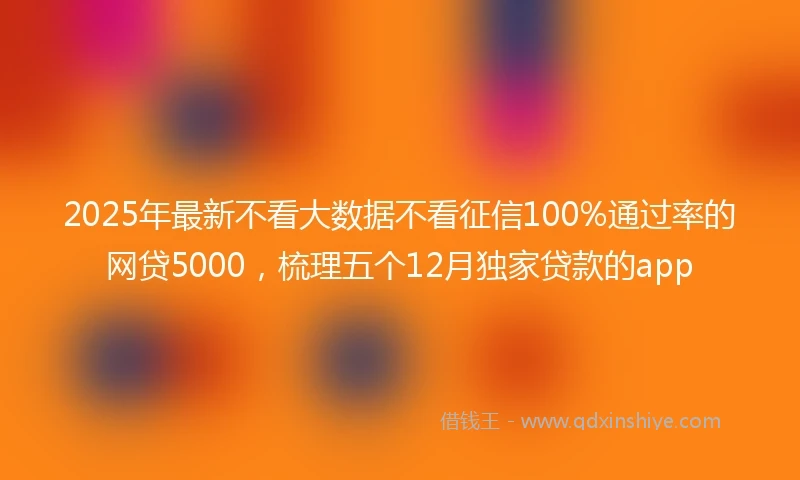 2025年最新不看大数据不看征信100%通过率的网贷5000，梳理五个12月独家贷款的app